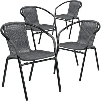 Carnegy Avenue Gray Stackable Metal Outdoor Dining Chair