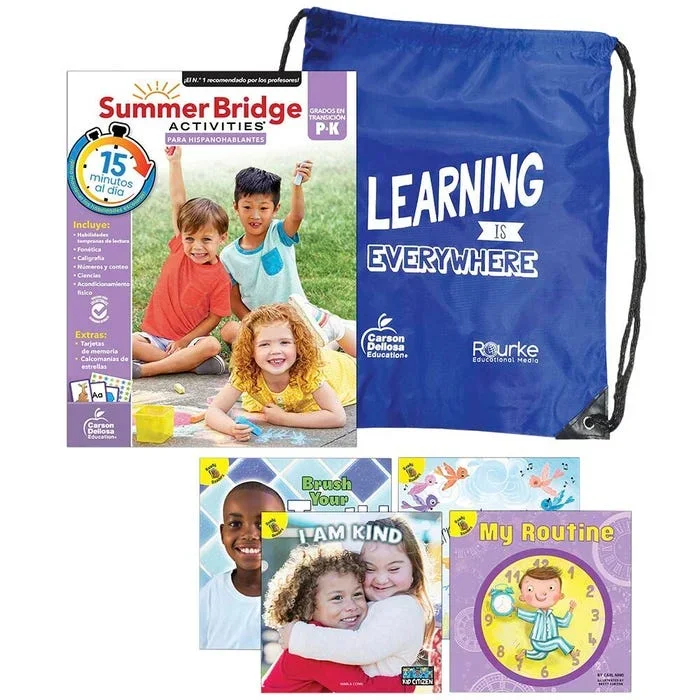 Carson-Dellosa Spanish Summer Bridge Essentials Backpack, Grades PreK to K