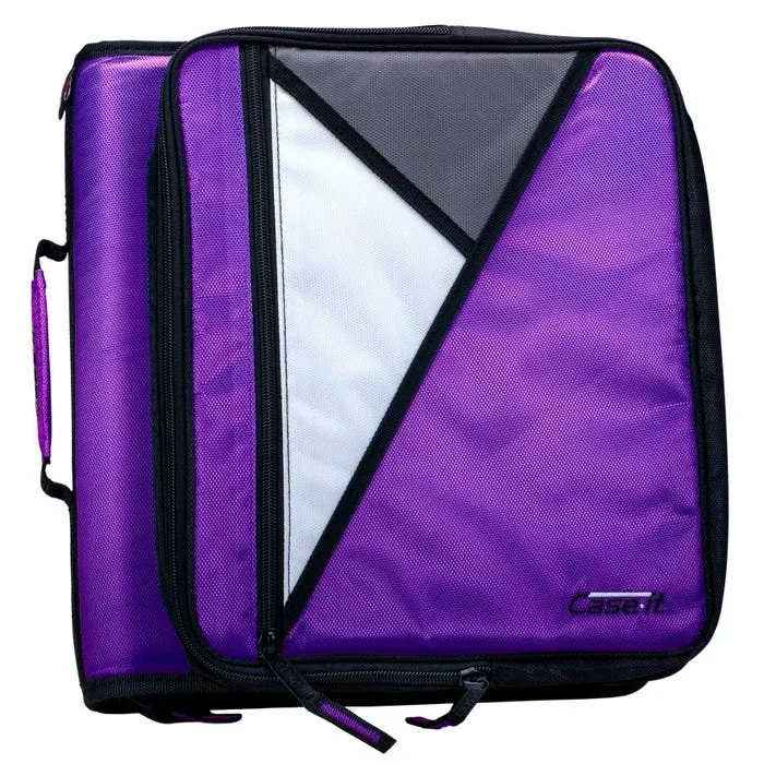 Case·it Universal Laptop Zipper Binder, O-Ring, 2 Inches, Deep Purple