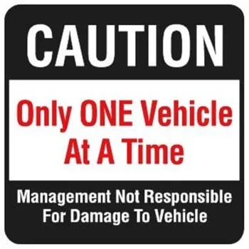 Caution One Vehicle Sign, Reflective 18×18