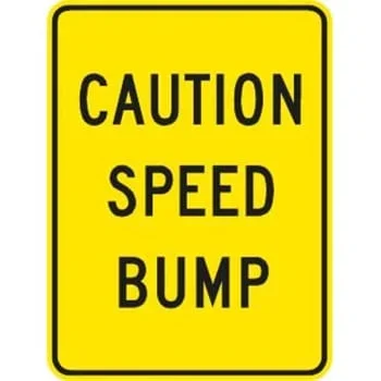 Caution Speed Bumps Sign, Reflective, 18 X 24