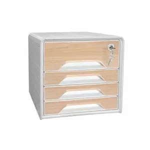CEP Silva Smoove Secure 4 Drawer Module White/Beech 1073111021
