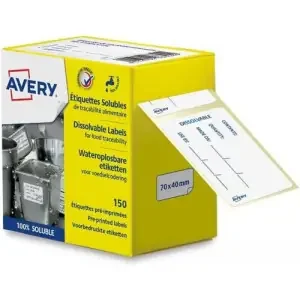 产品名称中包含顶级域名,检查并适当处理后再继续! Avery Wash Off/Dissolvable Food Traceability Labels 70 x 40mm (Pack 150) – ETISOLUB.UK
