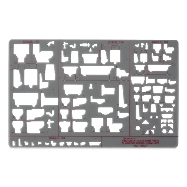 Chartpak Pickett Template – 1162i Plumbing Elevation View
