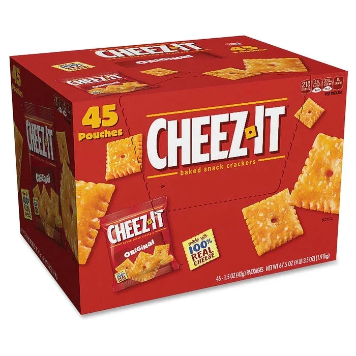 Cheez-It Baked Snack Crackers, Pack of 45