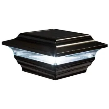 Classy Caps™ 4 X 4 Inch Black Aluminum Imperial Solar Post Cap