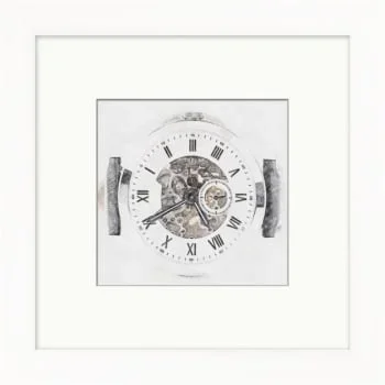 Clearwater Art Collection Clock, Neutral Scheme, White Frame