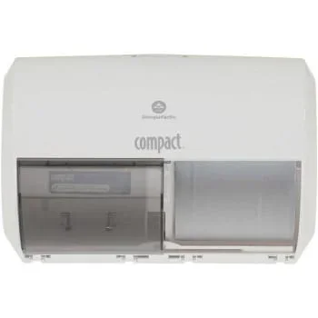 Compact Gp Side-By-Side Double Roll Toilet Paper Dispenser (White)