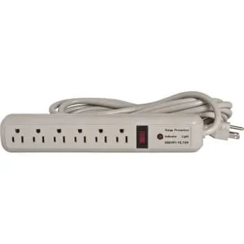 Compucessory 6-Outlet Surge Suppressor 125 VAC Input And Output