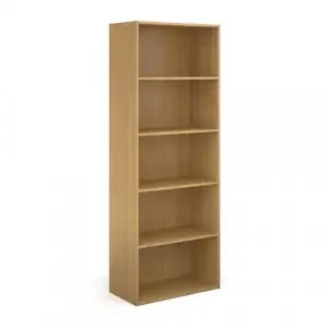Contract bookcase 2030mm high with 4 shelves – oak
