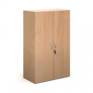 Contract double door cupboard 1230mm high with 2 shelves – beech