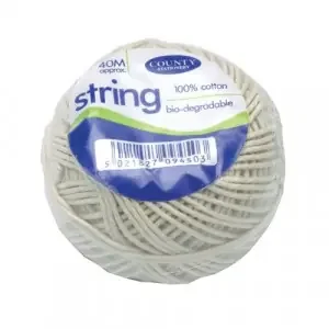 Cotton String Ball Medium 40m Biodegradable (Pack of 12) C172