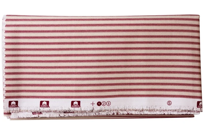 Cotton Ticking By The Yard, Red Stripe