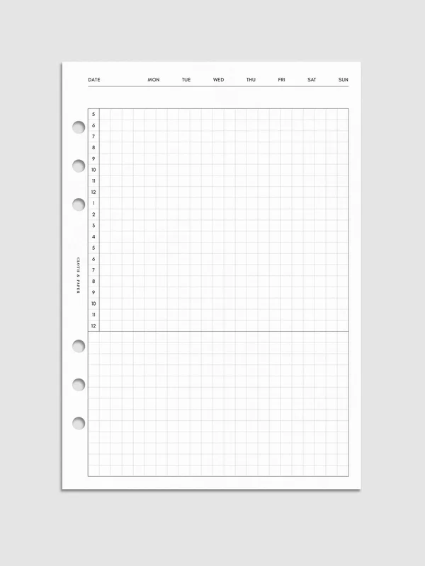 Daily Agenda Graph Inserts | Undated Horizontal