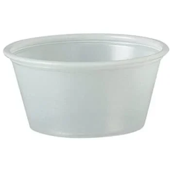 Dart 2 Oz. Translucent Polystyrene Plastic Souffle Portion Cups, Case Of 2500