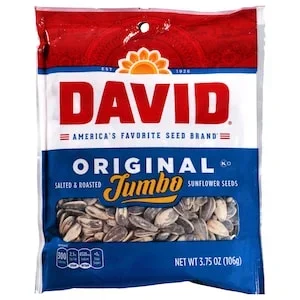 David Original Jumbo Sunflower Seeds, 3.75 oz. Bags