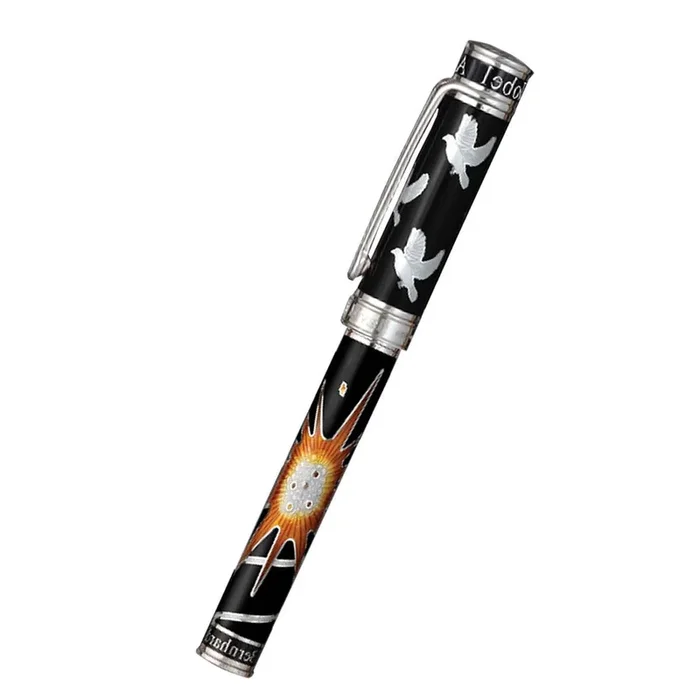 David Oscarson Alfred Bernhard Nobel Rollerball Pen – Black Silver w/ Black Barrel