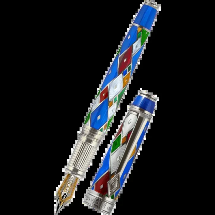 David Oscarson Harlequin Fountain Pen – Sapphire Blue