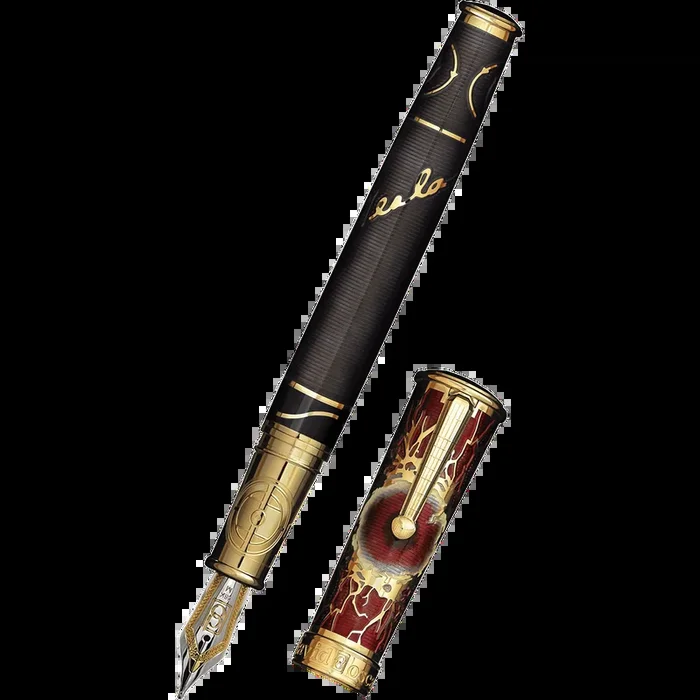 David Oscarson Tesla Fountain Pen – Translucent Black – Gold Trim