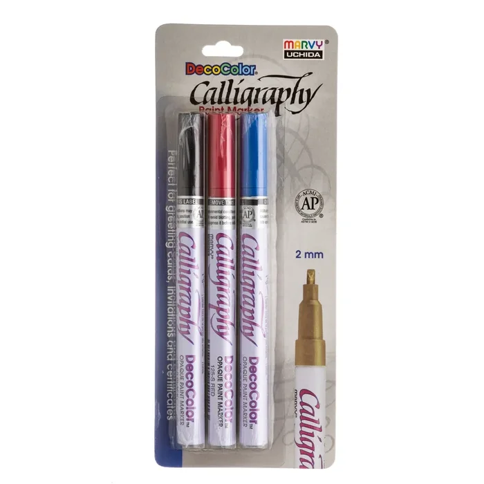 DECOCOLOR CALLIGRAPHY PAINT MARKER 3 PIECE SET B