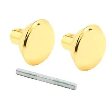 Defender Security Brass Vintage Style Dr Knobs, 2-3/16in, 2 Set Screws