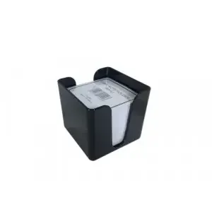 Deflecto Essentials Cubic Note Block and Holder Black – CP053YTBLK