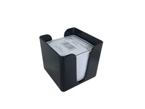 Deflecto Essentials Cubic Note Block and Holder Black – CP053YTBLK