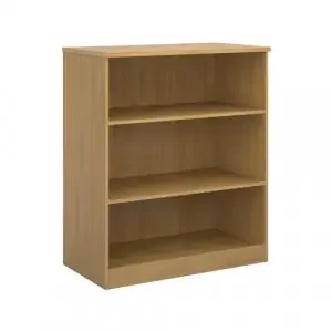 Deluxe bookcase 1200mm high with 2 shelves – oak
