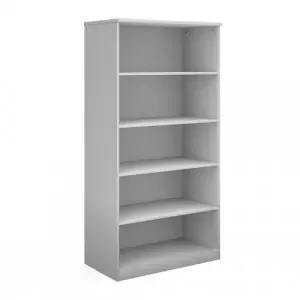 Deluxe bookcase 2000mm high with 4 shelves – white