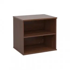 Deluxe desk high bookcase 600mm deep – walnut