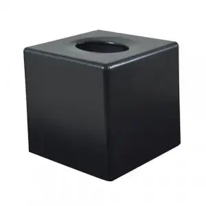 Devon Cube Tissue Box Holder Black (Pack of 6) 4621