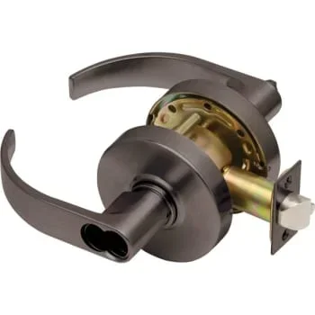 Dexter C1000 Cylindrical Classroom Lock Curved Lever Less Sfic Satin Bronze
