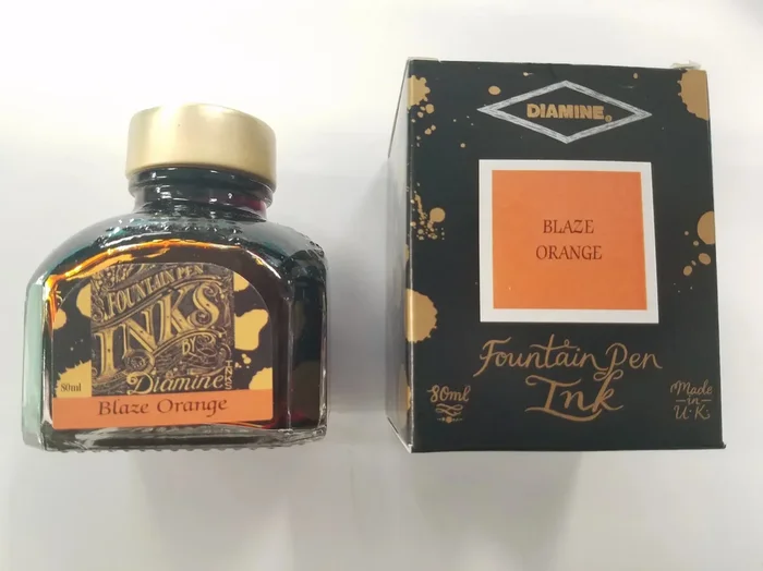 Diamine Blaze Orange Ink Bottle – 80 ml