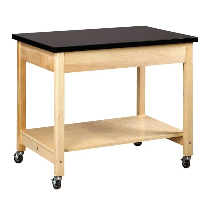 Diversified Access Spaces Mobile Demonstration Cart, 36 x 24 x 30 Inches, Solid Maple, Black