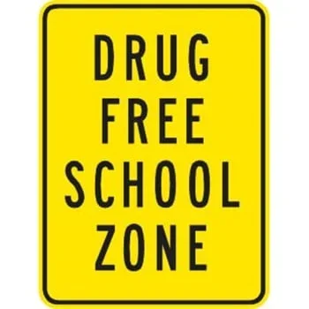 Drug Free Zone Sign, Non-Reflective, 12 X 18