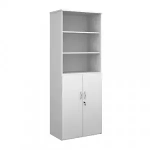 Duo combination unit with open top 2140mm high with 5 shelves – white