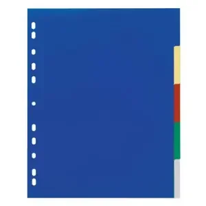 Durable 5 Part Coloured Tab Index Punched File Dividers – A4+