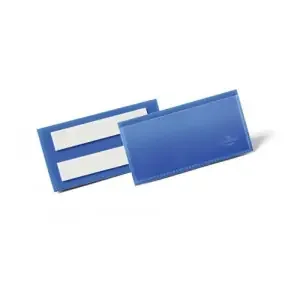 Durable Adhesive Ticket Holder Document Pockets – 50 Pack – 100 x 38mm – Blue