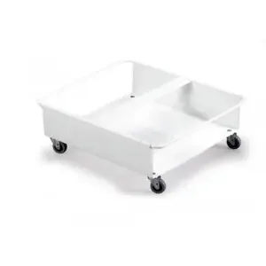 Durable DURABIN Rectangular 2X 60L Robust Steel Wheel Bin Trolley – White