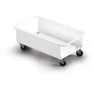 Durable DURABIN Rectangular 60L Robust Steel Wheel Bin Trolley – White