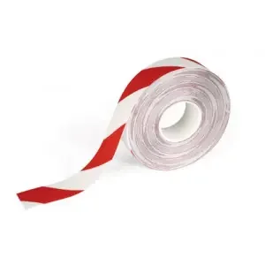 Durable DURALINE Safety Non-Slip Hazard Warning Tape – 50mm x 30m – Red/White