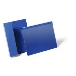 Durable Hanging Ticket Holder Label Pocket Document Pouch – 50 Pack – A5 Blue
