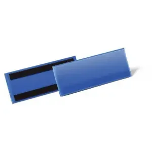 Durable Magnetic Ticket Holder Document Pockets – 50 Pack – 210 x 74mm – Blue