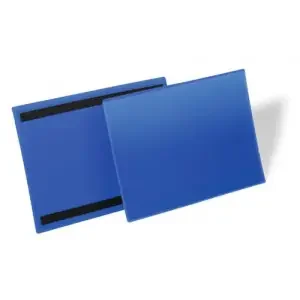 Durable Magnetic Ticket Label Holder Document Pockets – 50 Pack – A4 Blue