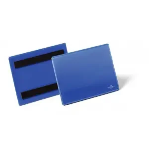 Durable Magnetic Ticket Label Holder Pouch Document Pockets – 50 Pack – A6 Blue