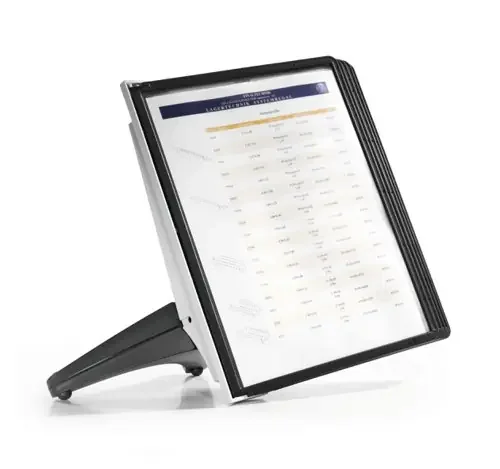 Durable SHERPA Display Panel Desk Unit for A4 Documents 5 Panels with Labelling Tabs Black – 554001
