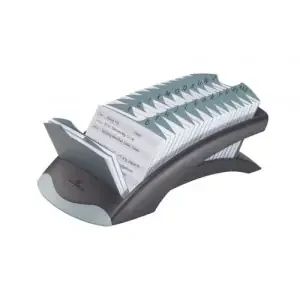 Durable TELINDEX Desktop Address Card Holder – 500 Cards & A-Z Index – Black