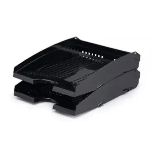 Durable TREND Stackable Letter Tray Document Organiser Paper File – A4+ Black