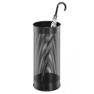 Durable Umbrella Stand 28.5 Litre Capacity – Made From Stainless Steel – Perforated Design for Improved Airflow & Drying – Black – 335001
