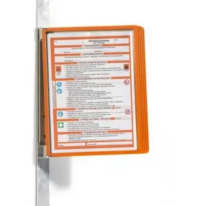 Durable VARIO WALL 5 Panel Magnetic Display Panel Document Holder – A4 Orange